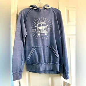 US Vintage Oregon hooded sweatshirt, denim blue color, size small.